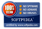 100% CLEAN award granted by Softpedia (Click here for more information)